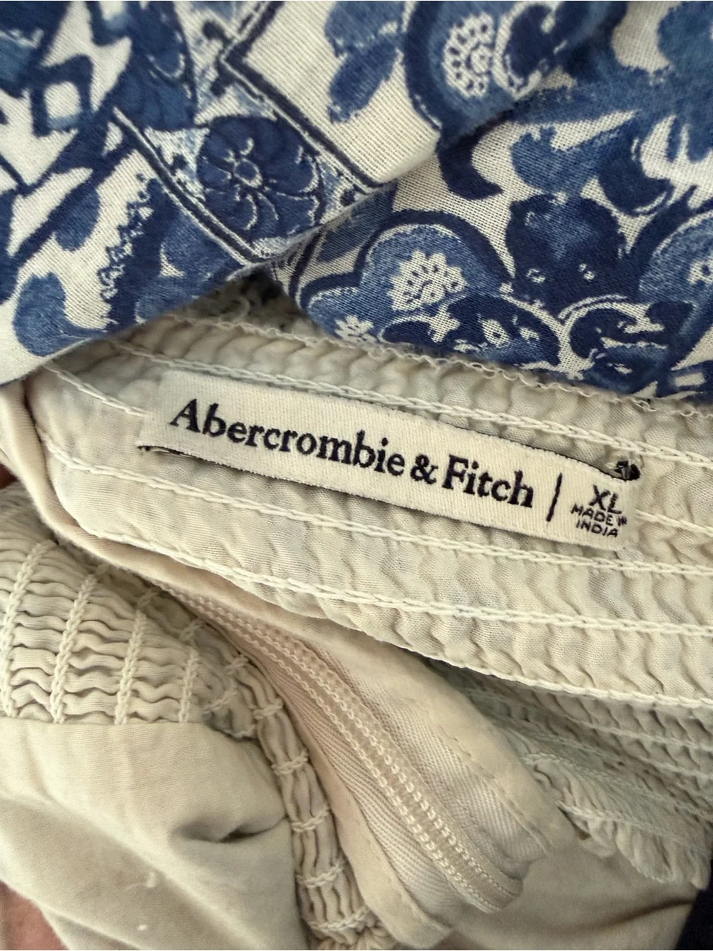 Abercrombie & Fitch White Blue Floral Twist-Front Tiered Maxi Dress 8815